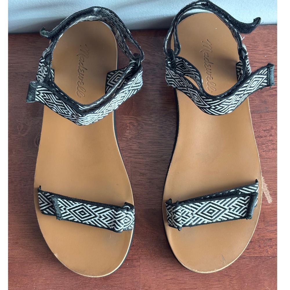 Madewell Black and White Platform Sandals Women Size 7